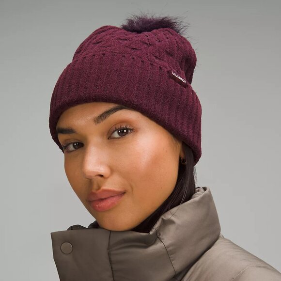 lululemon athletica Accessories - NWT Lululemon Women's Cable Knit Pom Beanie